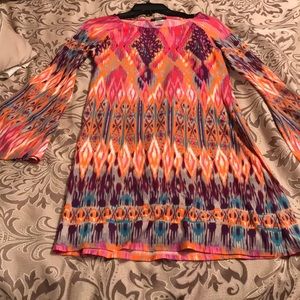 Multicolor Dress - Long Sleeve and Mid Thigh